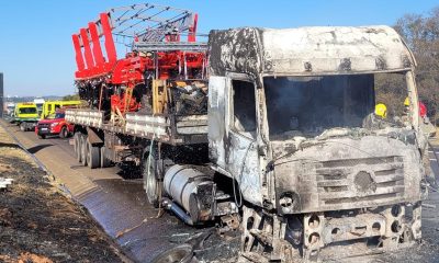 Incêndio em Carreta Interdita BR-365 Entre Uberlândia e Monte Alegre de Minas